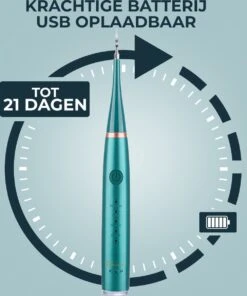 Merkloos Tandsteen Verwijderaar Elektrisch Dentect – Tandenborstel Opzetstukken - Tandarts Spiegel - 5 Standen - Groen -Cosmetica Serie Winkel 1001x1200