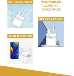 LuxeRoyal Draadloze Oordopjes - Wit - Wireless Earbuds - Bluetooth Oordopjes - Draadloze Oortjes -Cosmetica Serie Winkel 1172x1200 2