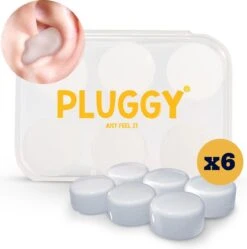 Pluggy® - Slaap Oordopjes Geluiddicht & Zwem Oordopjes - 6x Sound Plugs - Oordoppen - Earplugs - Geluidsoverlast - Slapen - Zwem Oordopjes - Slaap Oordopjes - Kneedbare - Snurken - Volwassenen - Anti Snurk - Siliconen - Sleep - Geluiddempend - Aid