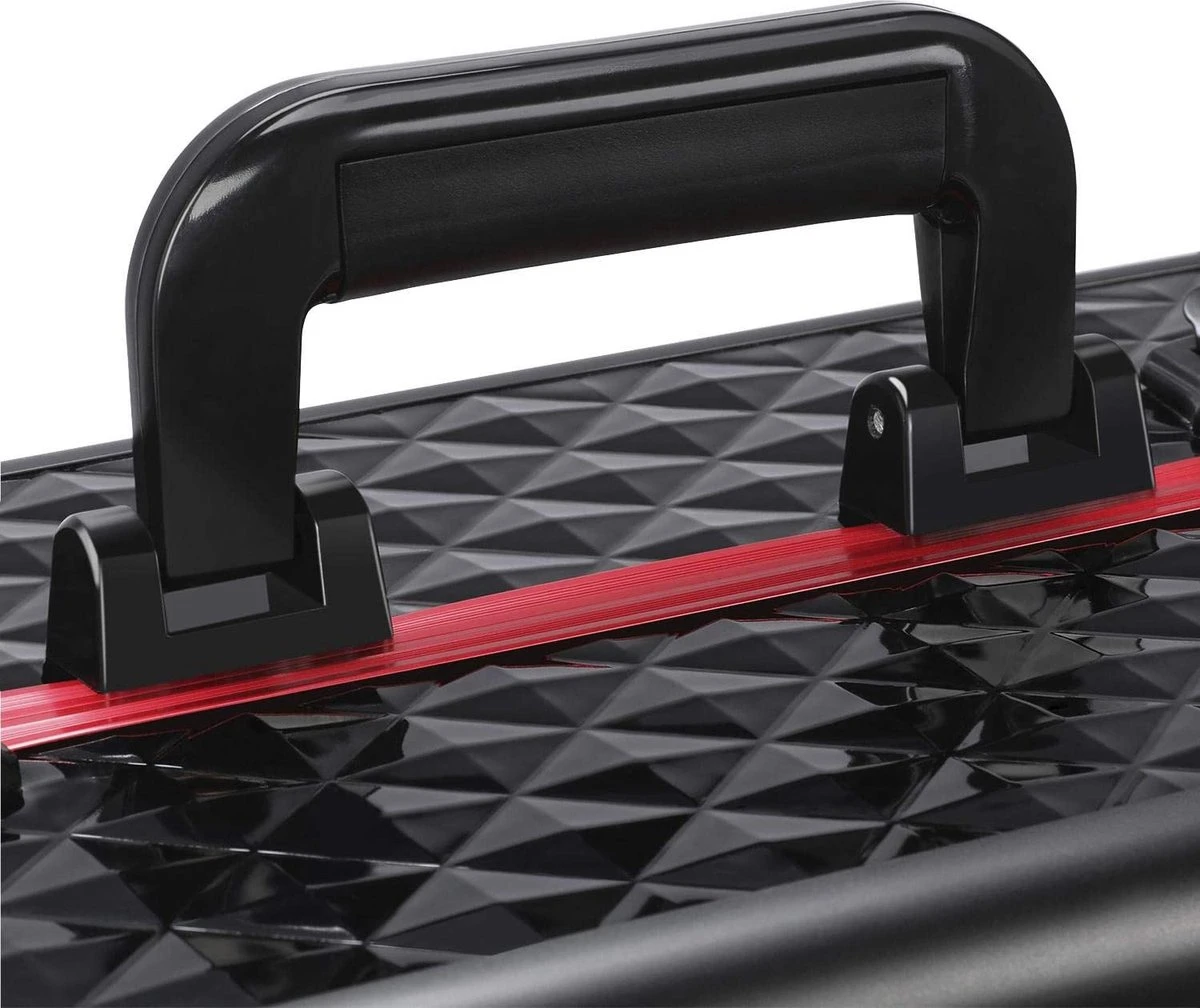 Make-upkoffer, Kapperskoffer, Cosmeticakoffer, Lege Nagelkoffer, Multikoffer, Afsluitbaar Voor Nageldesign/massageolie/fotoapparatuur, 34,7 X 22,2 X 25 Cm , Volledig Zwart HM-YAHEE-411233 4 Make-upkoffer, Kapperskoffer, Cosmeticakoffer, Lege Nagelkoffer, Multikoffer, Afsluitbaar Voor Nageldesign/massageolie/fotoapparatuur, 34,7 X 22,2 X 25 Cm , Volledig Zwart HM-YAHEE-411233 - Afbeelding 2