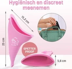 Peesential XL Plastuit Voor Vrouwen - Vrouwen Urinoir - Urine Fles - Urinaal - Herbruikbaar Plastuitje - Staand Plassen - Plaskoker Voor Festivals / Reizen / Kamperen - Incl. Hygiënisch Tasje En Extensie - Groot - Roze -Cosmetica Serie Winkel 1200x1144 1