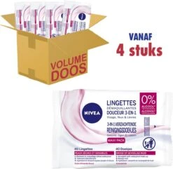 Nivea 3 In 1 Verzachtende Reinigingsdoekjes - Droge En Gevoelige Huid - Zonder Alcohol - 4 X 40 Stuks -Cosmetica Serie Winkel 1200x1171 1