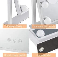 Bright Beauty Vanity Make Up Spiegel Met Verlichting - Wit - Dimbaar Met Drie Lichtstanden -Cosmetica Serie Winkel 1200x1177