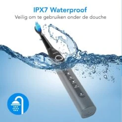 LifeGoods Elektrische Tandenborstel - Oplaadbaar - Veilig Voor Douche - 4 Opzetborstels - Zwart -Cosmetica Serie Winkel 1200x1198 17
