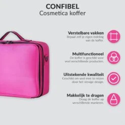 Cosmetica Koffer - Make-up Koffer Met Verstelbare Vakken - Visagie En Nagelstyliste Beauty Koffer - 40x30x14CM - Roze -Cosmetica Serie Winkel 1200x1200 111