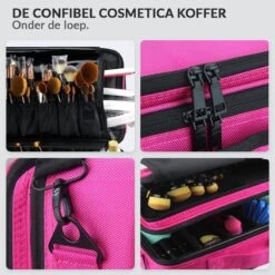 Cosmetica Koffer - Make-up Koffer Met Verstelbare Vakken - Visagie En Nagelstyliste Beauty Koffer - 40x30x14CM - Roze -Cosmetica Serie Winkel 1200x1200 112