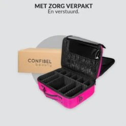 Cosmetica Koffer - Make-up Koffer Met Verstelbare Vakken - Visagie En Nagelstyliste Beauty Koffer - 40x30x14CM - Roze -Cosmetica Serie Winkel 1200x1200 113