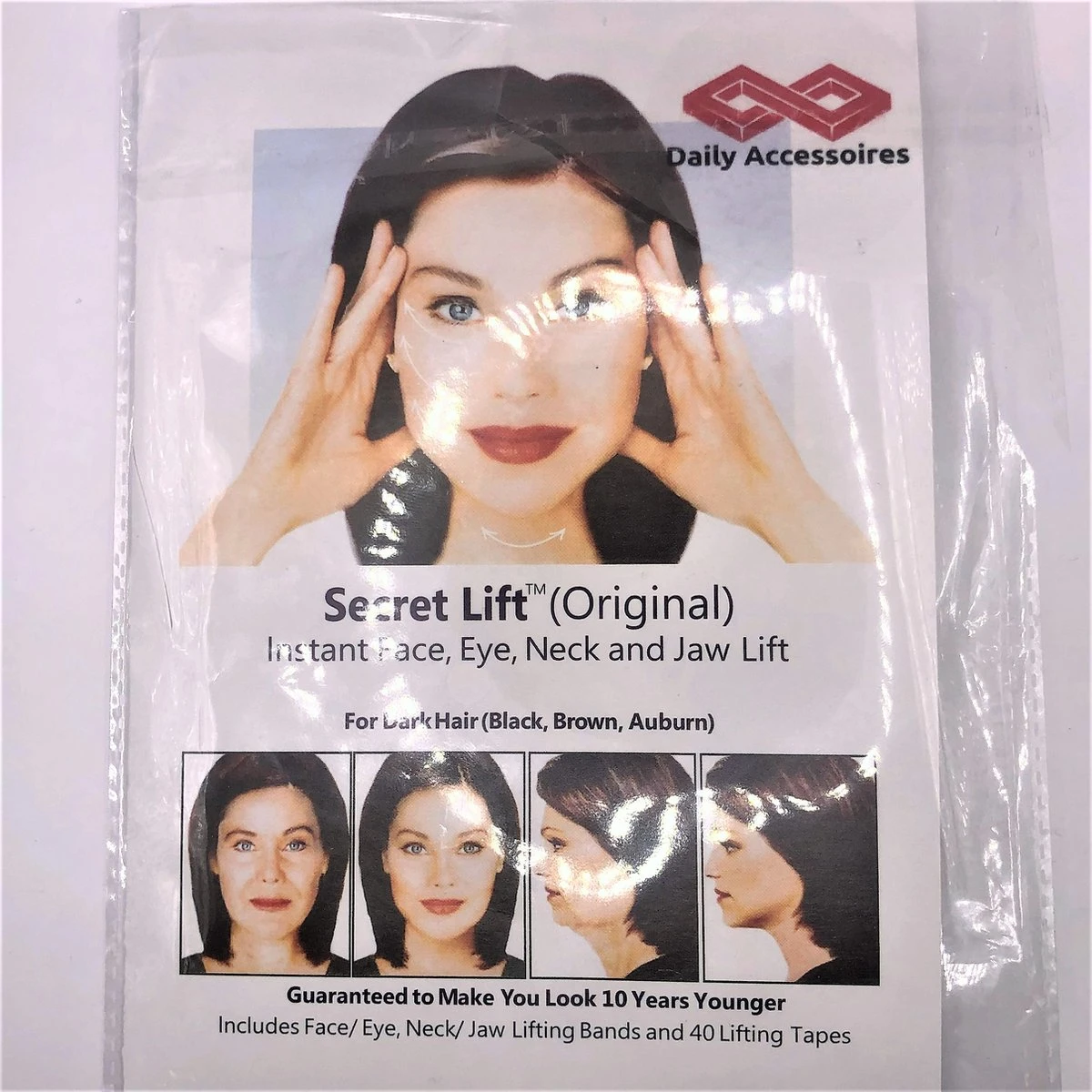 Facelift Tape - Face Tape - Gezicht Tape - Face Tape Lift - Beauty Tape - Facelift Tape Met Elastiek - 40 Stickers + 3 Verschillende Touwtjes 7 Facelift Tape - Face Tape - Gezicht Tape - Face Tape Lift - Beauty Tape - Facelift Tape Met Elastiek - 40 Stickers + 3 Verschillende Touwtjes - Afbeelding 5