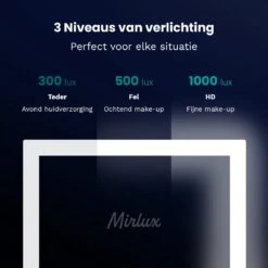Mirlux Hollywood Spiegel Met Verlichting - Make Up - Visagie - Dimbaar LED Lampen Licht - Zwart -Cosmetica Serie Winkel 1200x1200 199