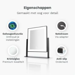 Mirlux Hollywood Spiegel Met Verlichting - Make Up - Visagie - Dimbaar LED Lampen Licht - Zwart -Cosmetica Serie Winkel 1200x1200 201
