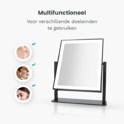 Mirlux Hollywood Spiegel Met Verlichting - Make Up - Visagie - Dimbaar LED Lampen Licht - Zwart -Cosmetica Serie Winkel 1200x1200 202