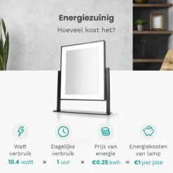 Mirlux Hollywood Spiegel Met Verlichting - Make Up - Visagie - Dimbaar LED Lampen Licht - Zwart -Cosmetica Serie Winkel 1200x1200 203