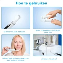 DEN-T® PRO P350 Elektrische Tandenpolijster - Wit - 5 Standen - 5 Opzetstukken - Polijstmachine - Polijstset - Tanden Polijsten - -Cosmetica Serie Winkel 1200x1200 420
