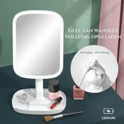 HighHome - Make Up Spiegel Met Led Verlichting - Inclusief 10x Spiegel - 3 Warmtes - 360 °C Draaibaar -Cosmetica Serie Winkel 1200x1200 5