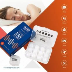 SleepCore® - 14x Slaap Oordopjes - Snurken - Siliconen Slaapoordoppen - Zwem Oordoppen - Slapen - Geluidsoverlast - Sound Plugs - Anti Snurk - Slaaphulp - Geluid Studeren Gehoorbescherming Earplugs Lawaai Waterdicht Hoge Demping Kneedbare Geluiddicht -Cosmetica Serie Winkel 1200x1200 520