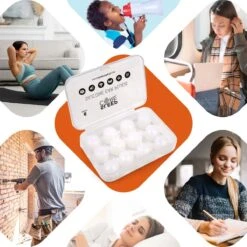 SleepCore® - 14x Slaap Oordopjes - Snurken - Siliconen Slaapoordoppen - Zwem Oordoppen - Slapen - Geluidsoverlast - Sound Plugs - Anti Snurk - Slaaphulp - Geluid Studeren Gehoorbescherming Earplugs Lawaai Waterdicht Hoge Demping Kneedbare Geluiddicht -Cosmetica Serie Winkel 1200x1200 522