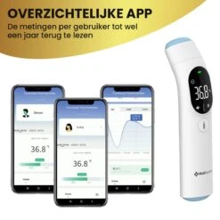 MostEssential Premium Koortsthermometer - Infrarood Thermometer - Thermometer Voorhoofd - Oorthermometer - Contactloos - Koortsthermometer Voor Volwassenen, Kinderen En Baby's - 20F -Cosmetica Serie Winkel 1200x1200 530