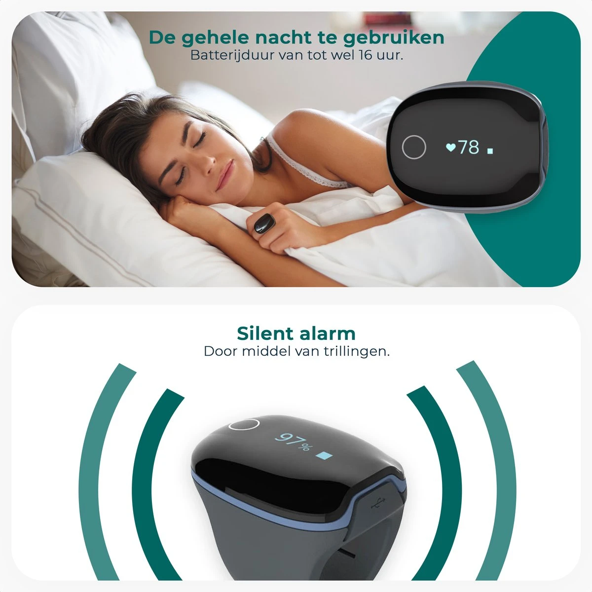 New2075 – Saturatiemeter – Zuurstofmeter Vinger – Oximeter – Hartslagmeter – Gratis App–voor Snurken En Slaap Apnea – Beter Slapen 6 New2075 – Saturatiemeter – Zuurstofmeter Vinger – Oximeter – Hartslagmeter – Gratis App–voor Snurken En Slaap Apnea – Beter Slapen - Afbeelding 4