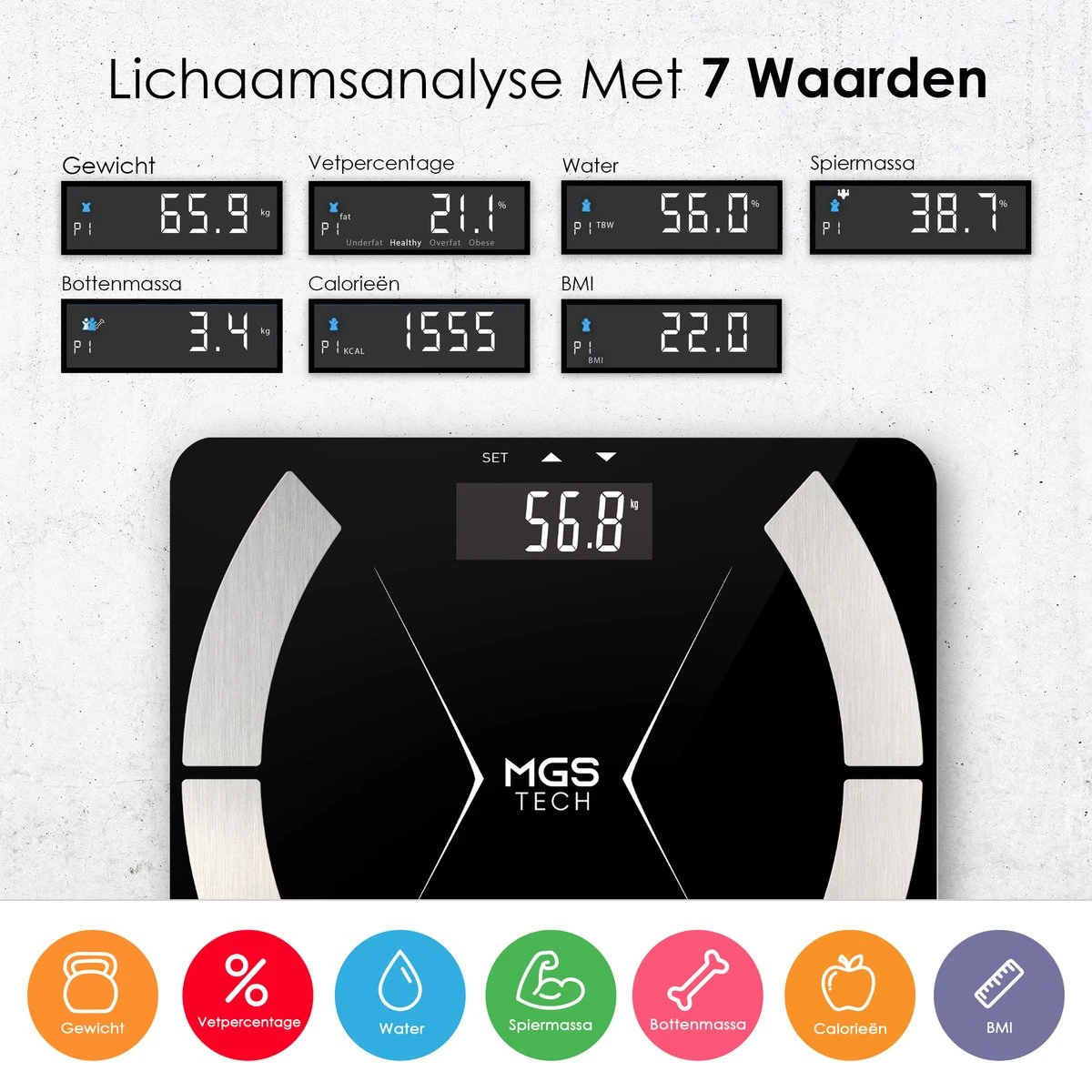 Slimme Personenweegschaal Met Volledig Lichaamsanalyse En Vetpercentage - Digitale Weegschaal - Beste Koop 5 Slimme Personenweegschaal Met Volledig Lichaamsanalyse En Vetpercentage - Digitale Weegschaal - Beste Koop - Afbeelding 3
