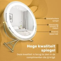 Great's® Make Up Spiegel Met LED Verlichting - ⌀ 40cm - Visagie Spiegel Rond - Extra Close Up Spiegeltje 10x - Goud -Cosmetica Serie Winkel 1200x1200 69