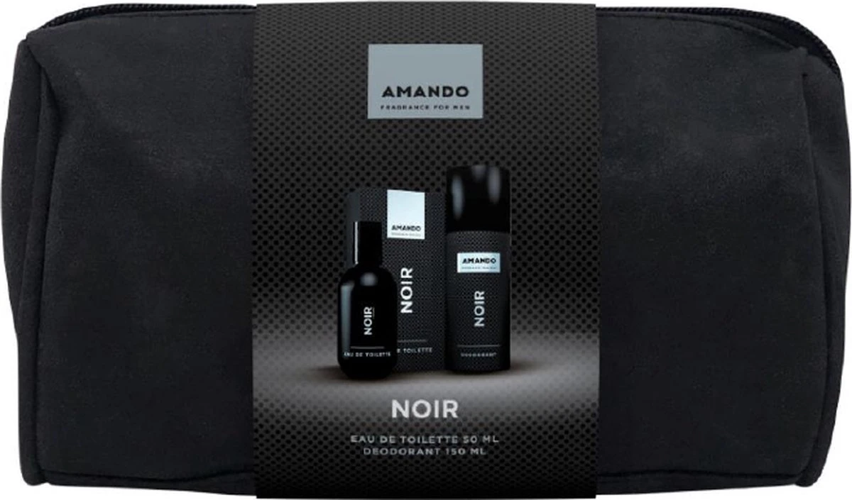Amando Noir Geschenkset - Eau De Toilette & Bodyspray In Leren Toilettas 3 Amando Noir Geschenkset - Eau De Toilette & Bodyspray In Leren Toilettas