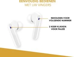 LuxeRoyal Draadloze Oordopjes - Wit - Wireless Earbuds - Bluetooth Oordopjes - Draadloze Oortjes -Cosmetica Serie Winkel 1200x923