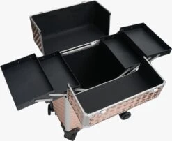 Koffer Gouden Kleur | Beautycase / Beautykoffer / Trolley Van Aluminium - 8 Wielen - Kapper Koffer - Tattoo Koffer - Nagel Koffer - Make-up Koffer -Cosmetica Serie Winkel 1200x979