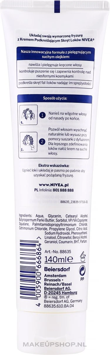 Nivea Hair Styling Curl Cream Curls 150 Ml 4 Nivea Hair Styling Curl Cream Curls 150 Ml - Afbeelding 2