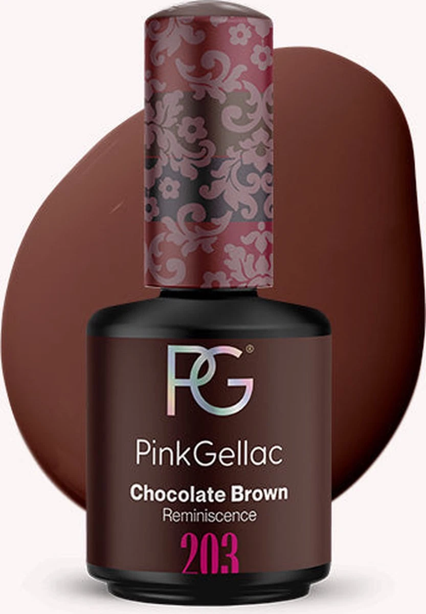 Pink Gellac - Chocolate Brown - Gellak - Vegan - Bruin - Creamy Finish - 15 Ml 3 Pink Gellac - Chocolate Brown - Gellak - Vegan - Bruin - Creamy Finish - 15 Ml