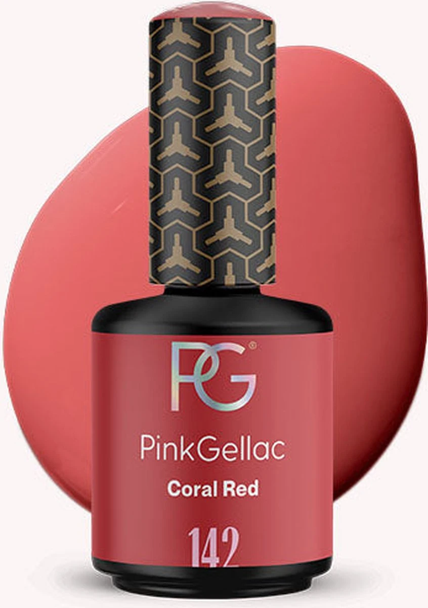 Pink Gellac - Coral Red - Gellak - Vegan - Koraal Rood - Glanzend - 15ml 3 Pink Gellac - Coral Red - Gellak - Vegan - Koraal Rood - Glanzend - 15ml