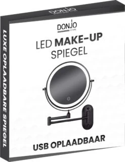 Make Up - Spiegel - Led Verlichting - 10X Vergroting - 3 Lichtstanden - Wandspiegel Rond - Badkamer - Mat Zwart - Draadloos -Cosmetica Serie Winkel 926x1200