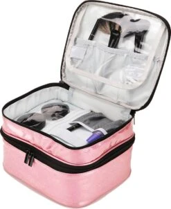 YONO Nagellak Tas - Nagelkoffer Beautycase - Cosmetica Koffer - Manicure Organizer - Roze -Cosmetica Serie Winkel 981x1200